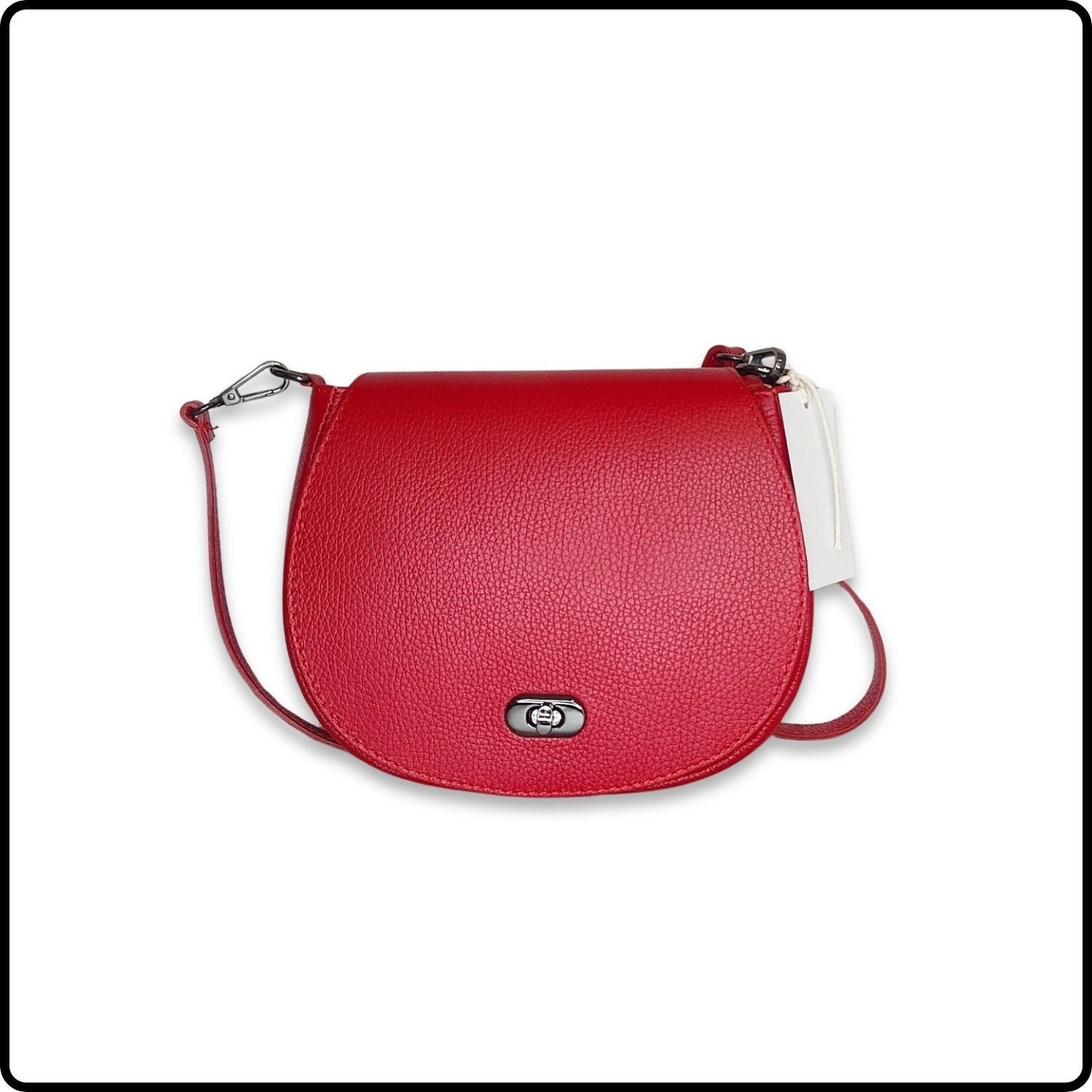 Soft Leather Shoulder Bag - PS249-BRIGHT RED