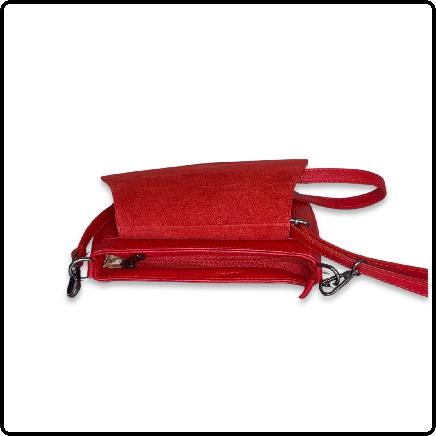 Soft Leather Shoulder Bag - PS249-BRIGHT RED