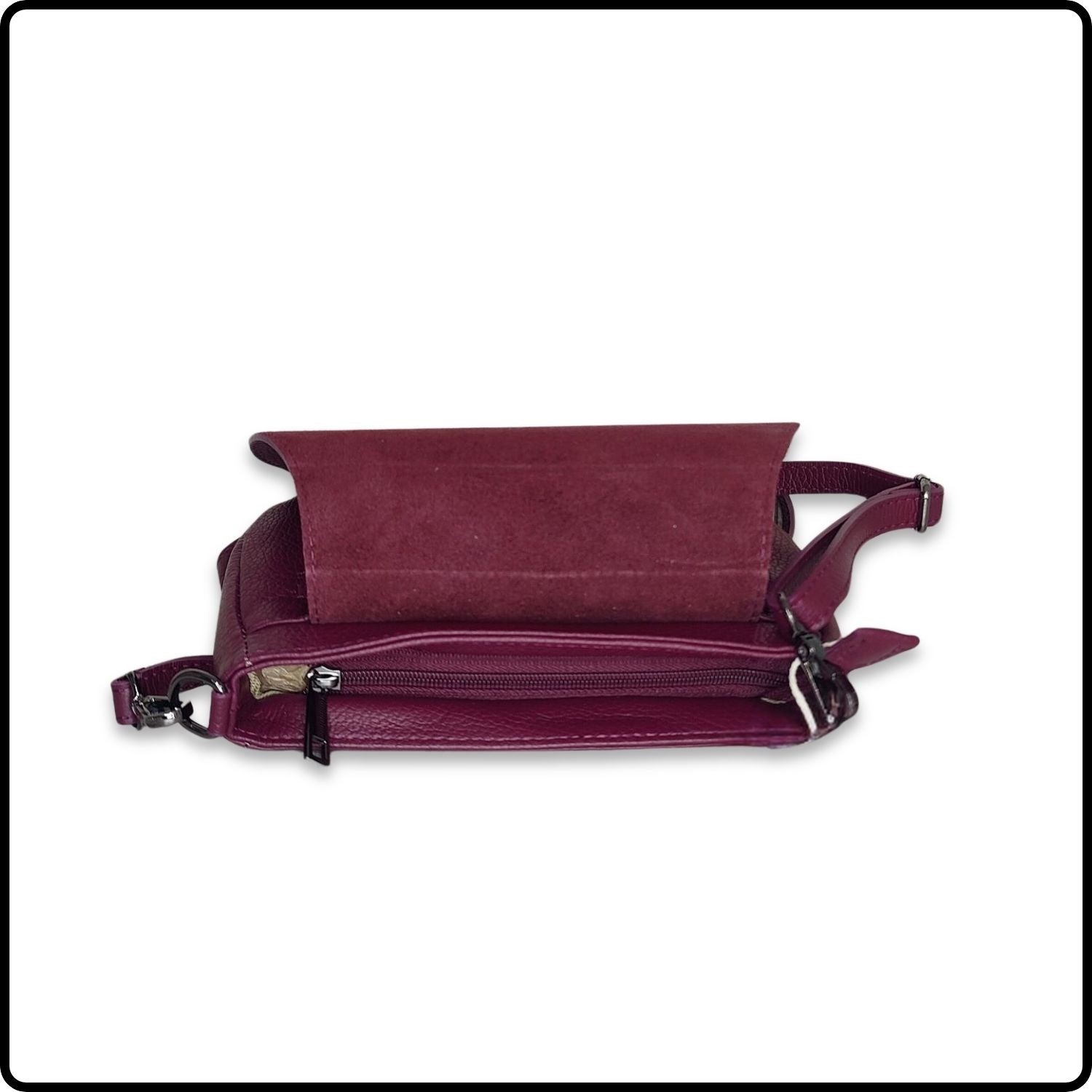 Soft Leather Shoulder Bag - PS249-DARK RED