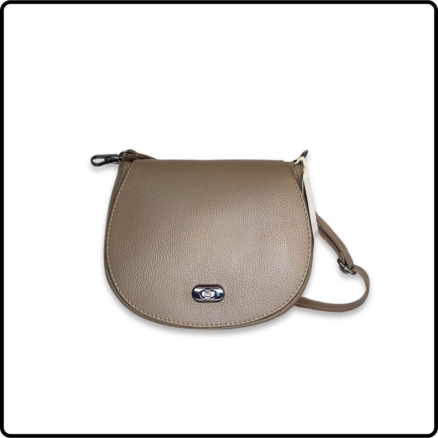 Soft Leather Shoulder Bag - PS249-DARK TAUPE