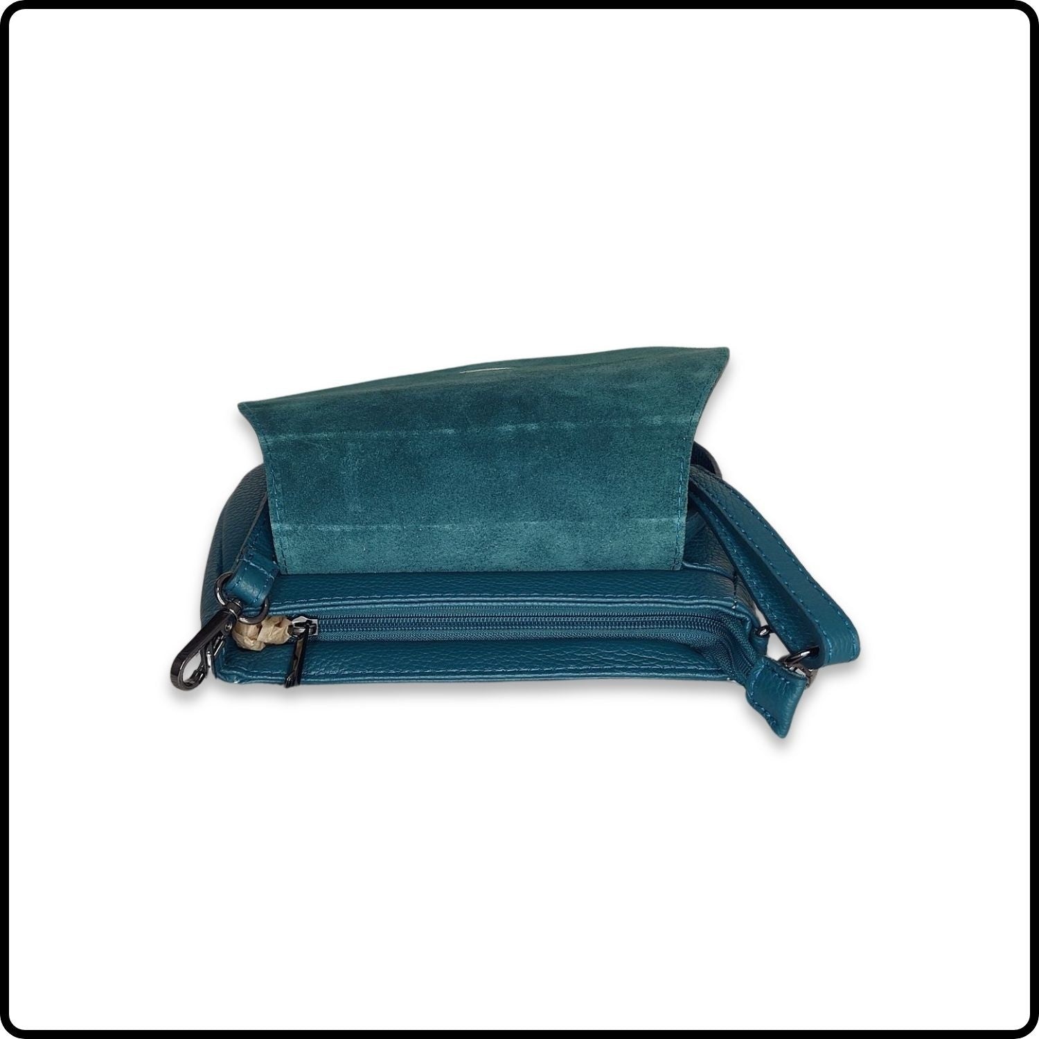 Soft Leather Shoulder Bag - PS249-DARK TEAL