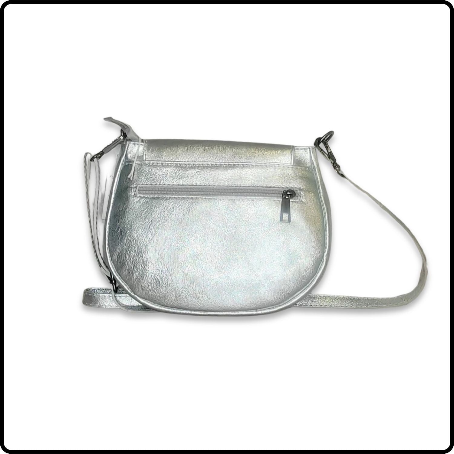 Soft Leather Shoulder Bag - PS249-METALLIC SILVER