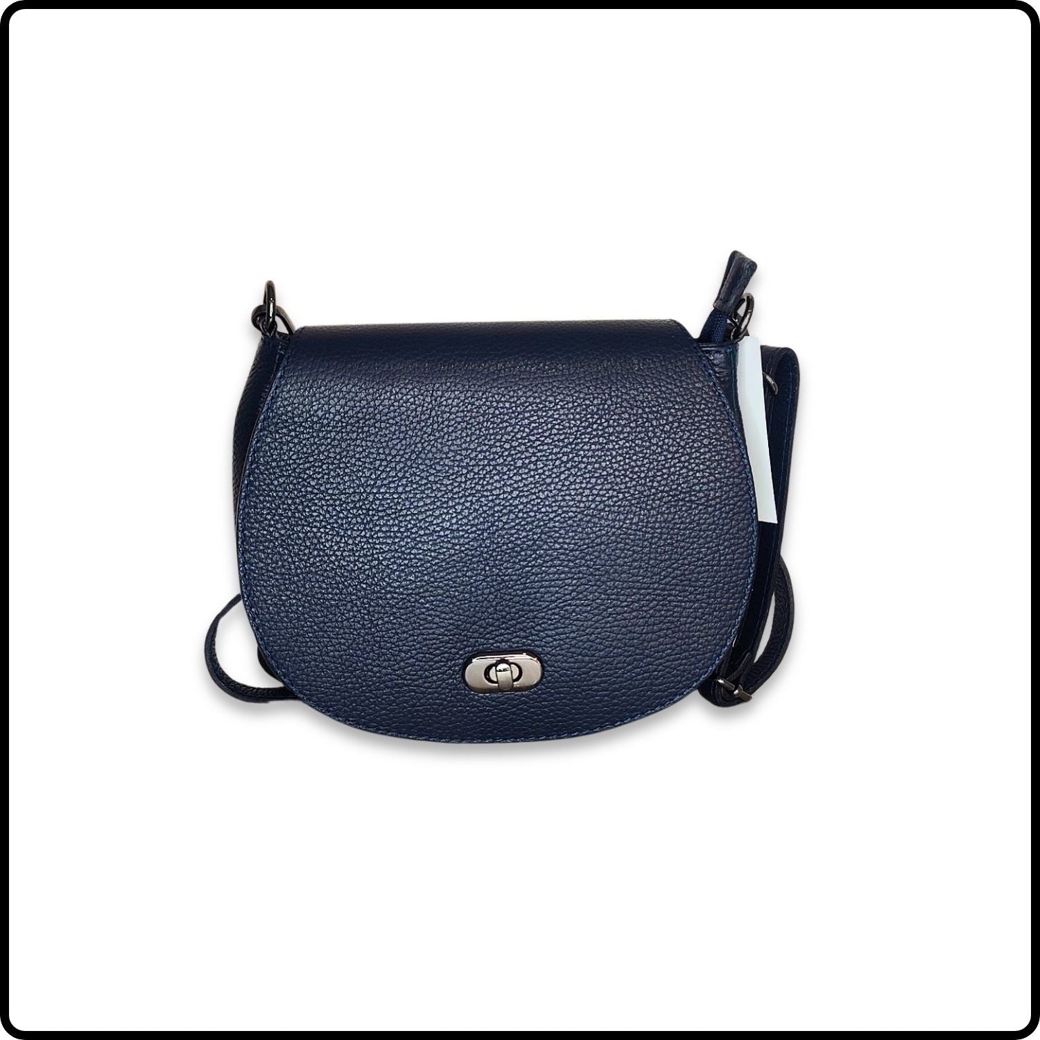 Soft Leather Shoulder Bag - PS249-NAVY