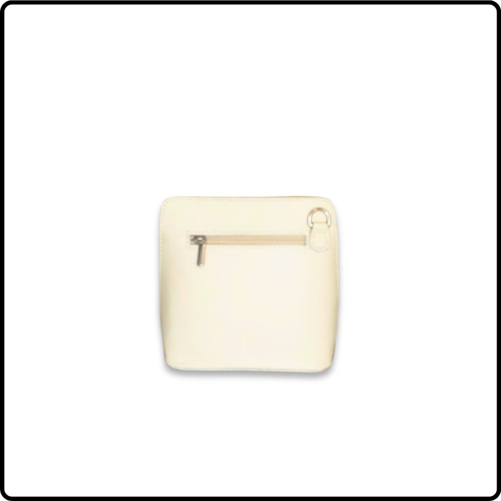 Square Leather Messenger Bag - VP011-BEIGE