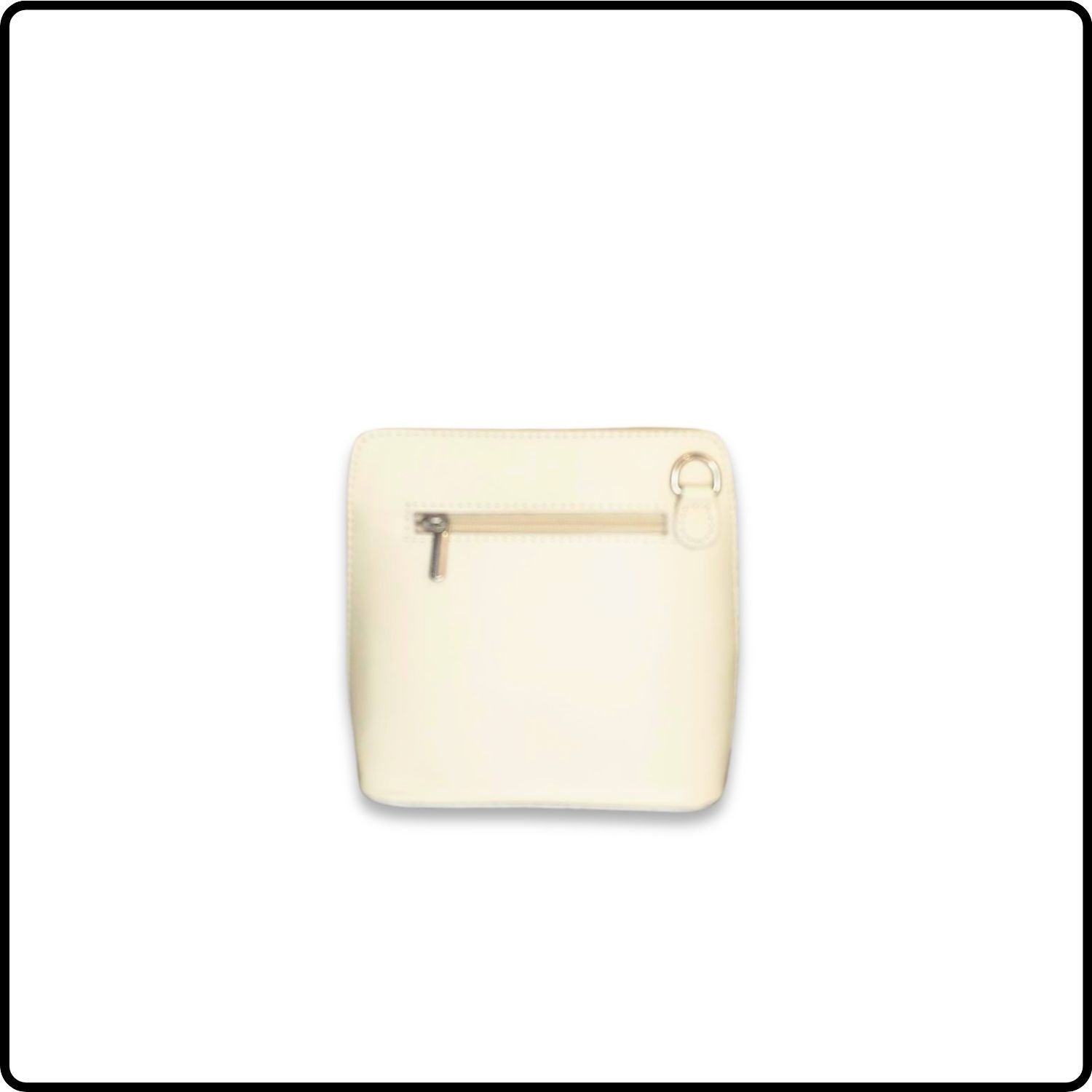 Square Leather Messenger Bag - VP011-BEIGE