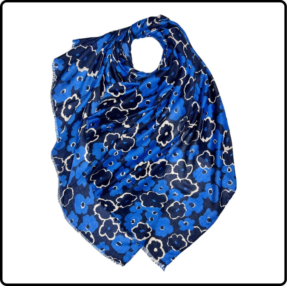 Vinca flower print in blue-SVFB