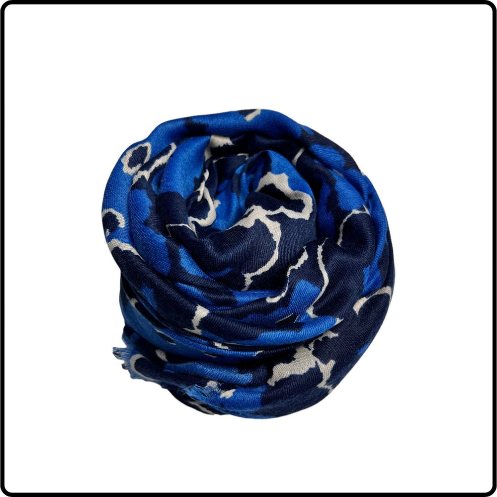 Vinca flower print in blue-SVFB