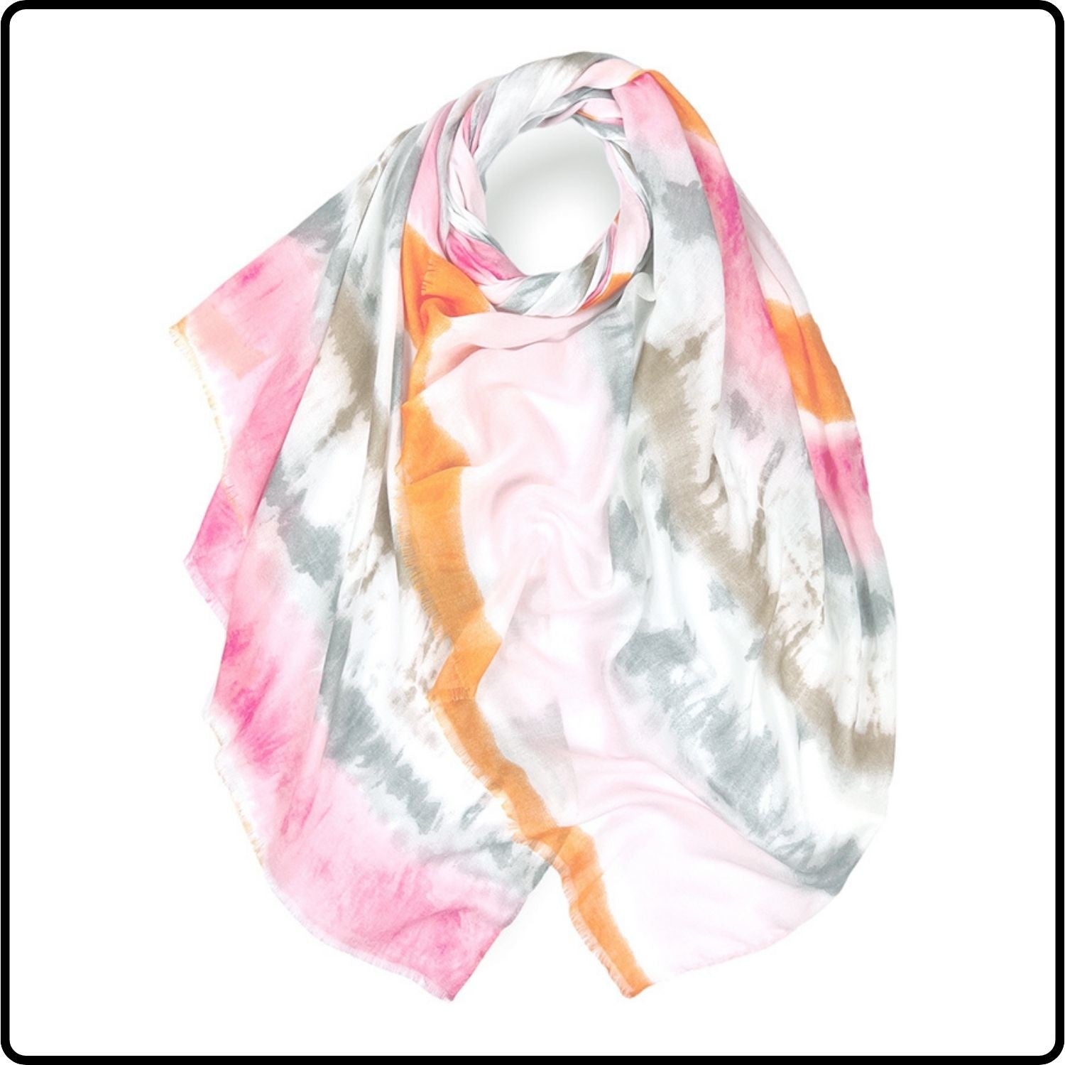 Tie dye printed scarf in pink-SCTDP