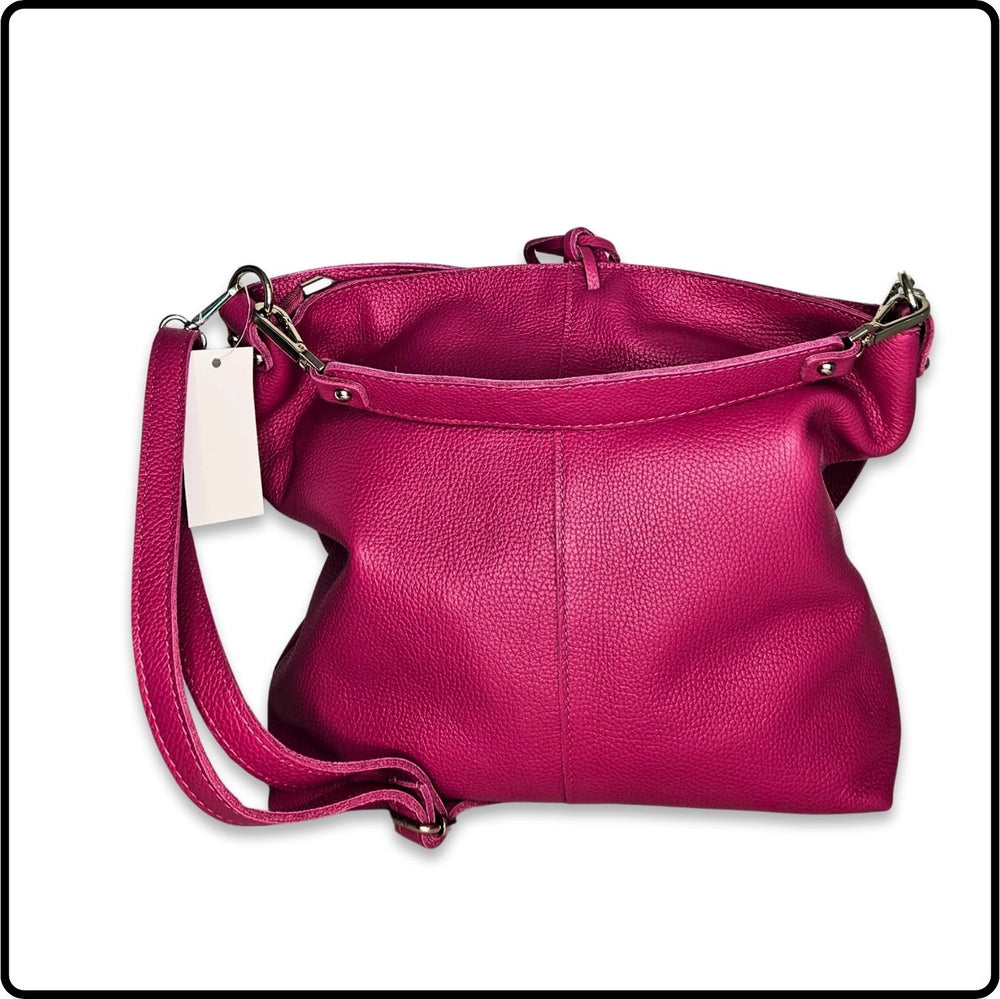 Soft Leather Shoulder Bag/Handbag - PL575-FUCHSIA