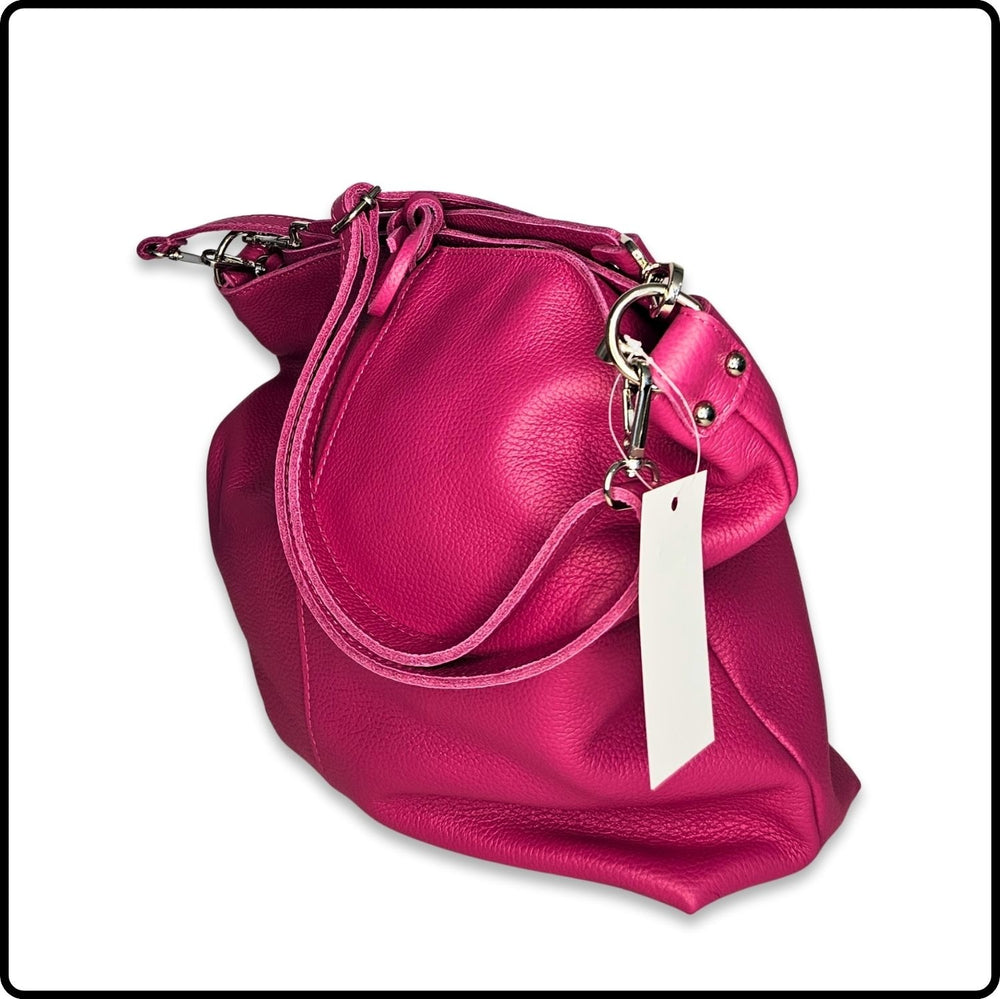 Soft Leather Shoulder Bag/Handbag - PL575-FUCHSIA