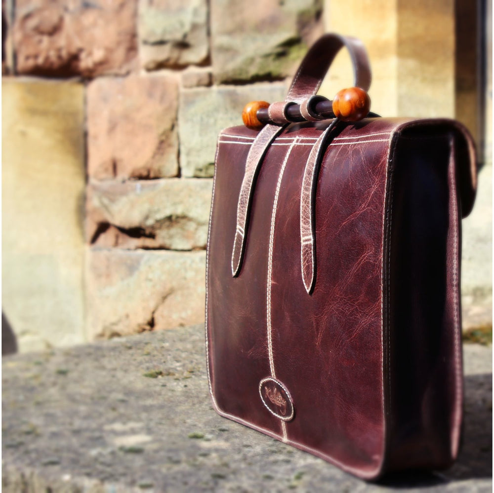 Leather Laptop/Messenger Bag/English Elm-Brown