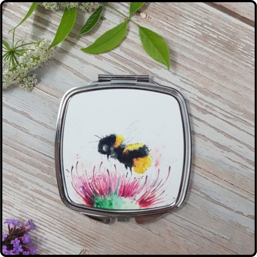 Thistle and Bee Compact Mirror-GC86