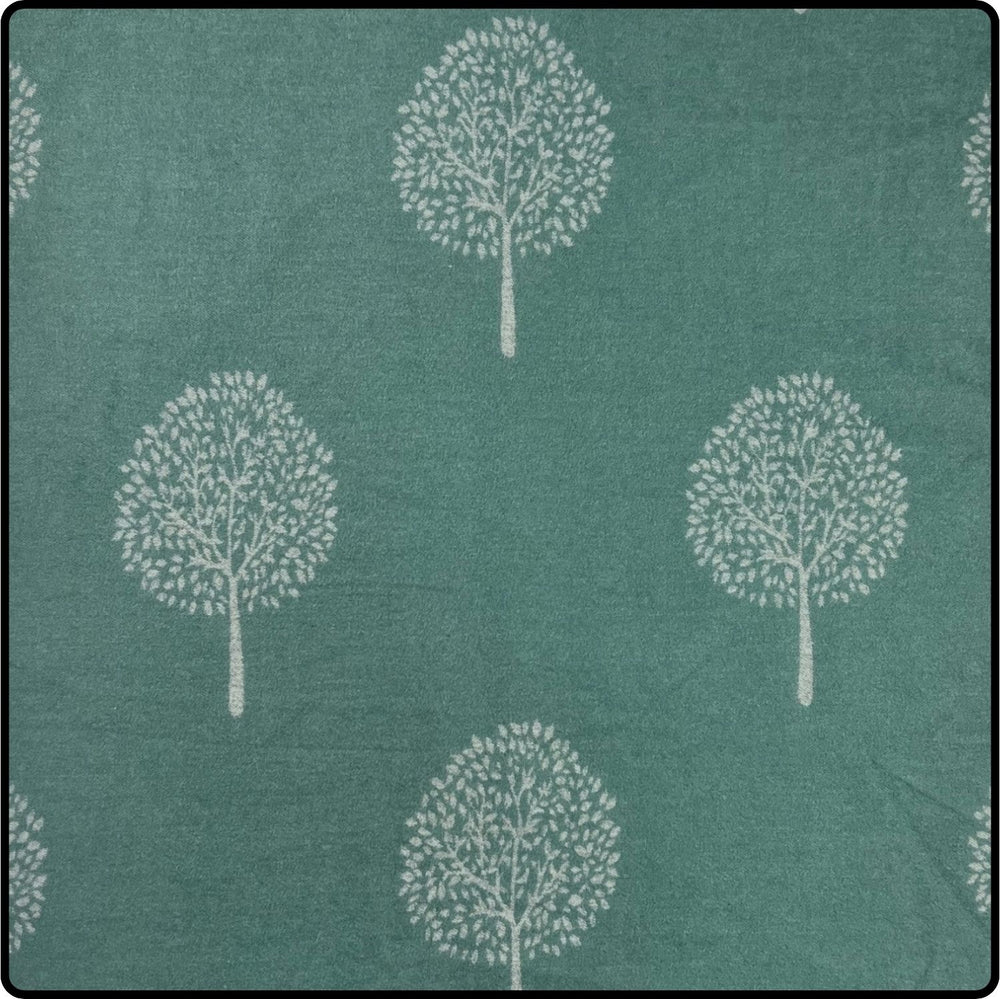 Tree of life print scarf on cashmere mix with tassels in Jade-SCTLJ