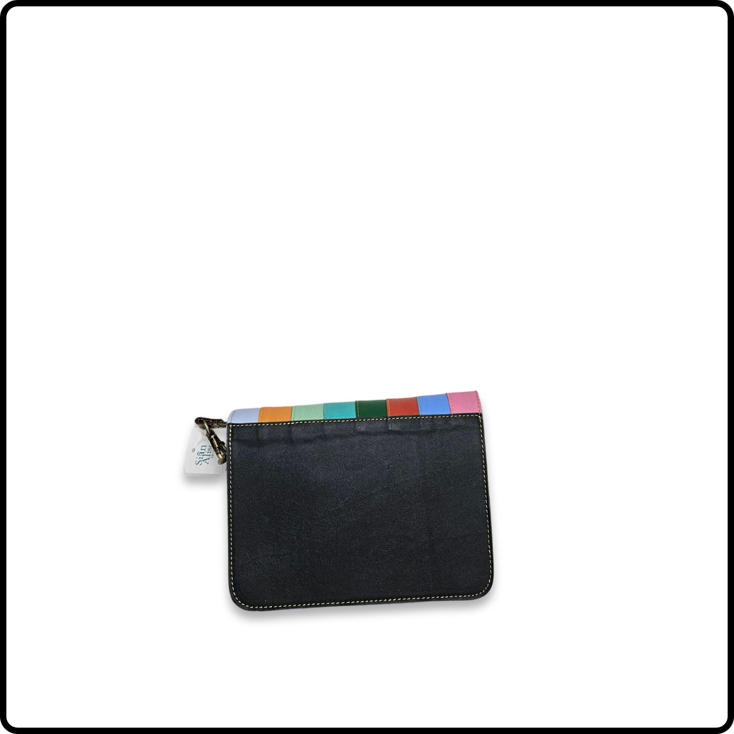 Handmade Recycled Leather Multicoloured Crossbody Bag-VNR-STRIPE/G
