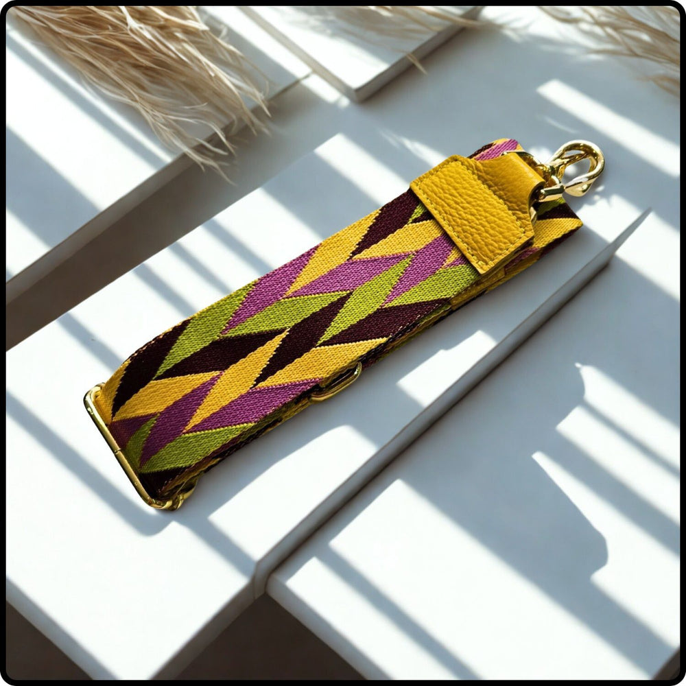 Canvas Bag Strap 5cm - BS002-RHOMBUS YELLOW