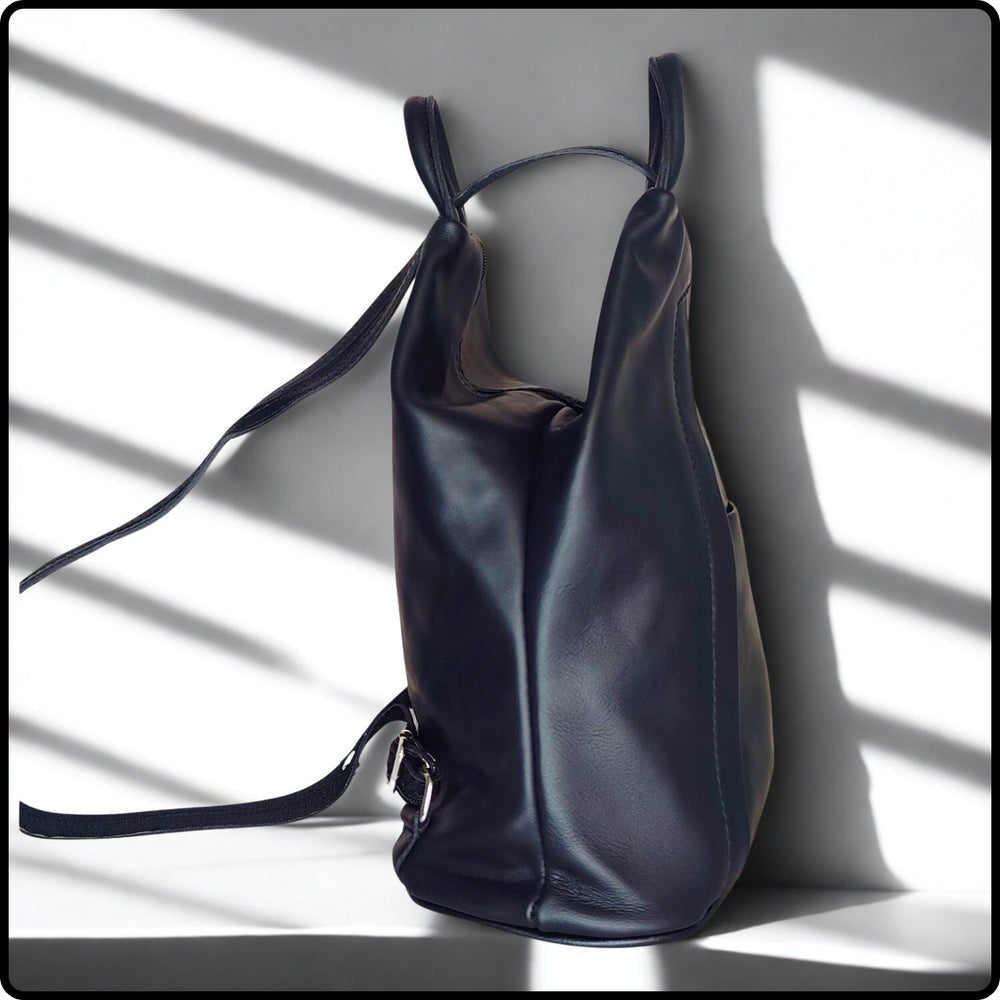 Large Soft Leather Backpack - PM24-BLACK