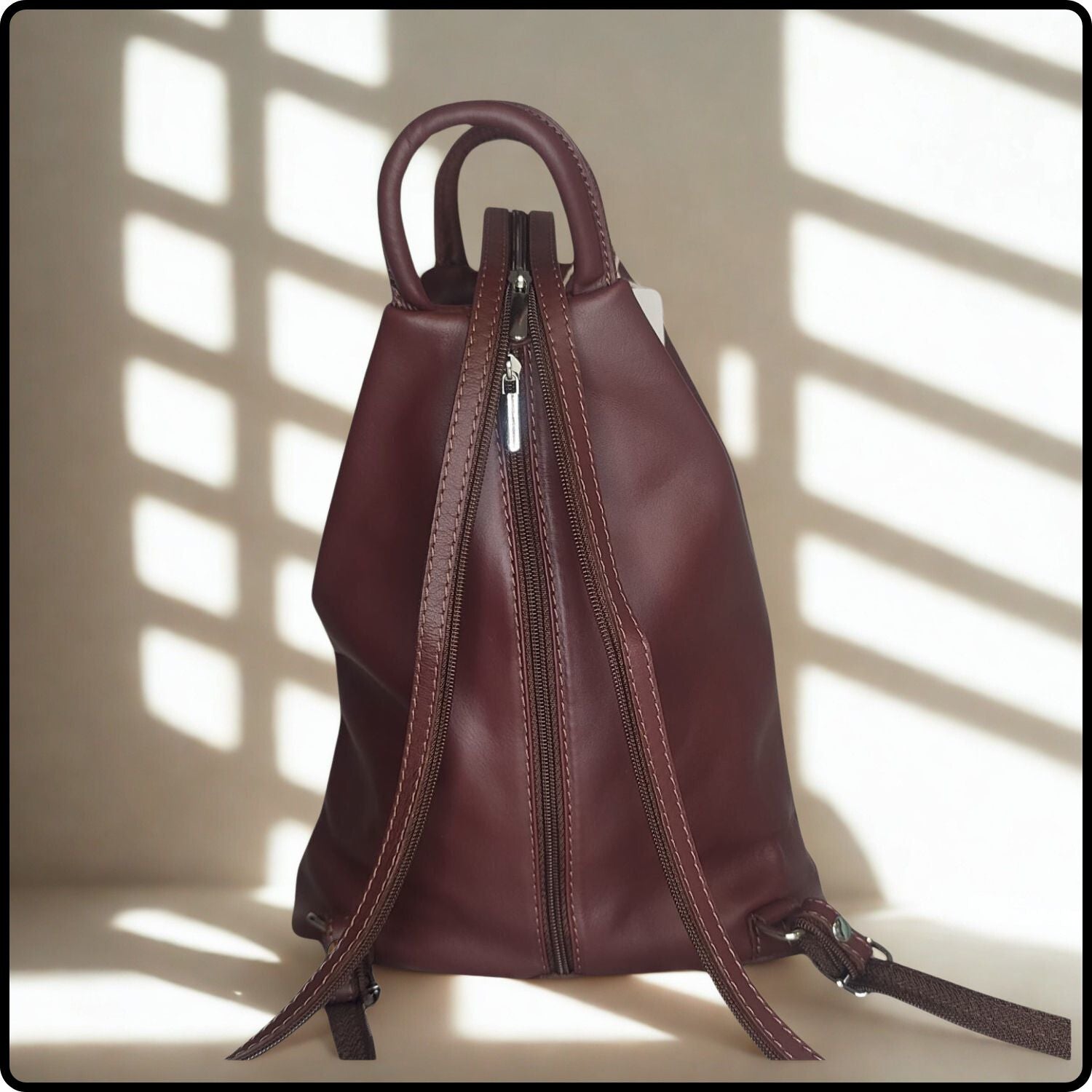 Large Soft Leather Backpack - VPR244-BROWN