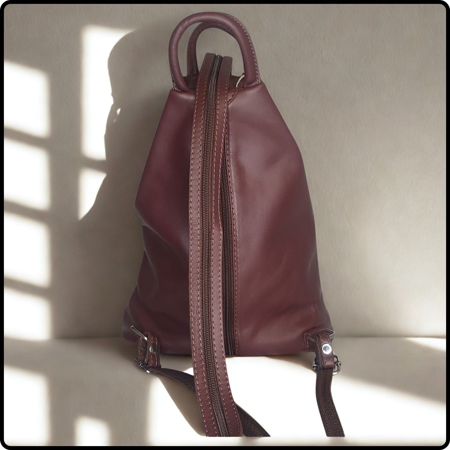 Large Soft Leather Backpack - VPR244-BROWN