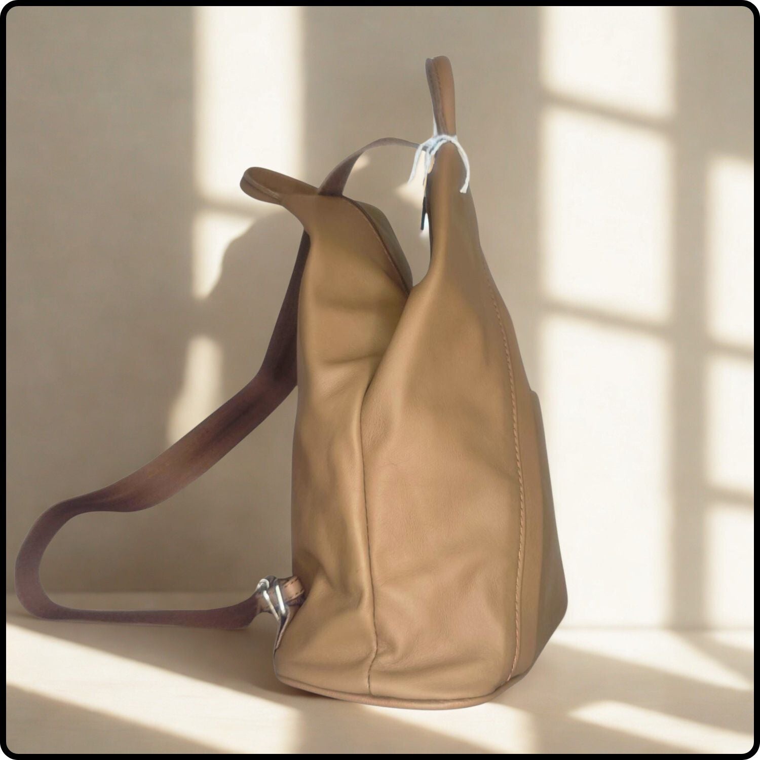 Large Soft Leather Backpack - VPR244-TAUPE