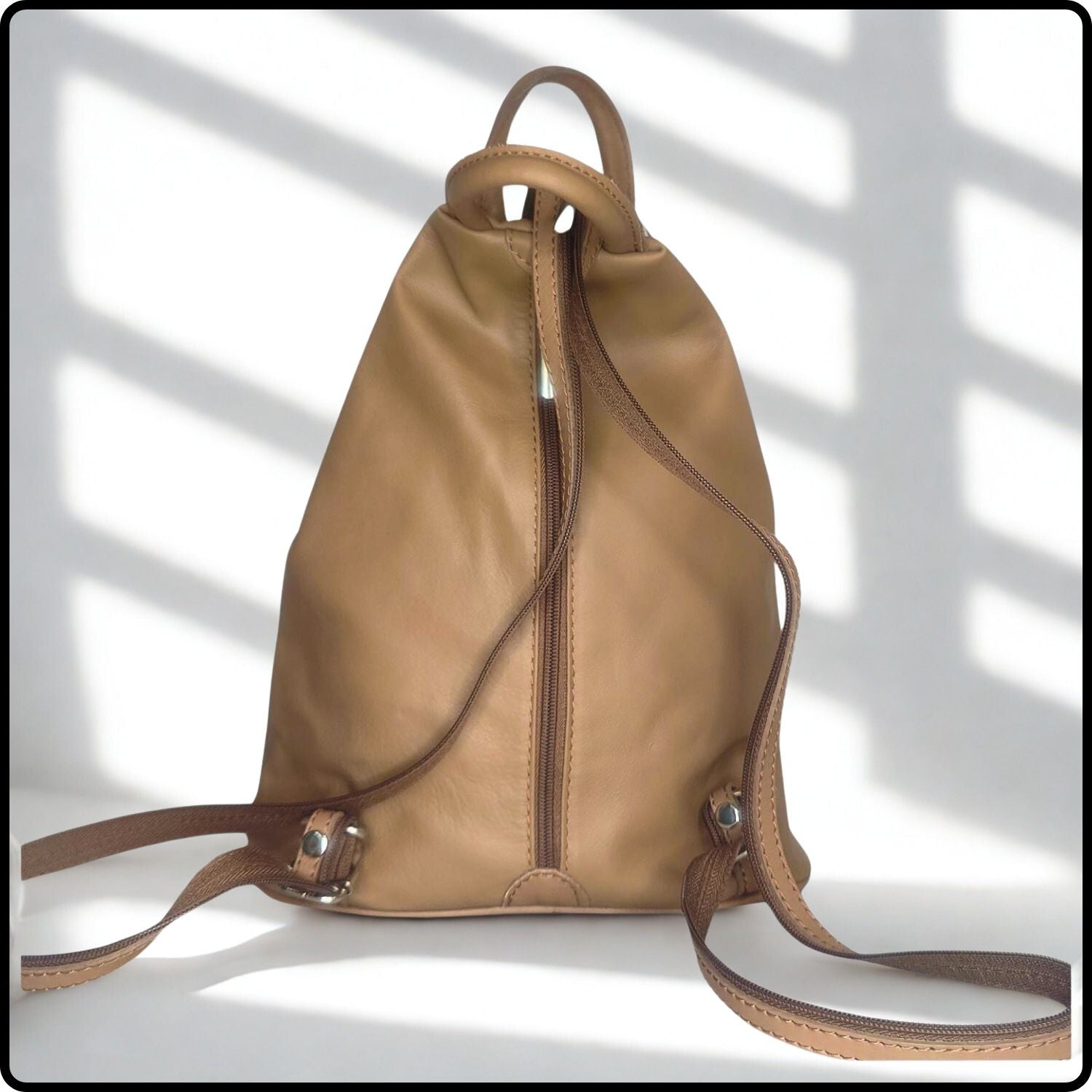 Large Soft Leather Backpack - VPR244-TAUPE