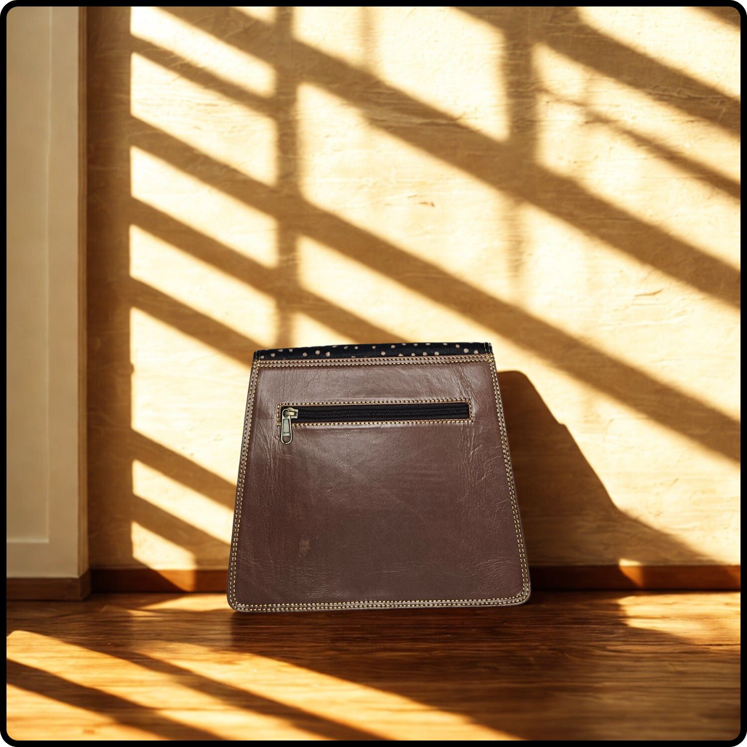 Handmade Recycled Leather Multicoloured Handbag-VYA-GREEN