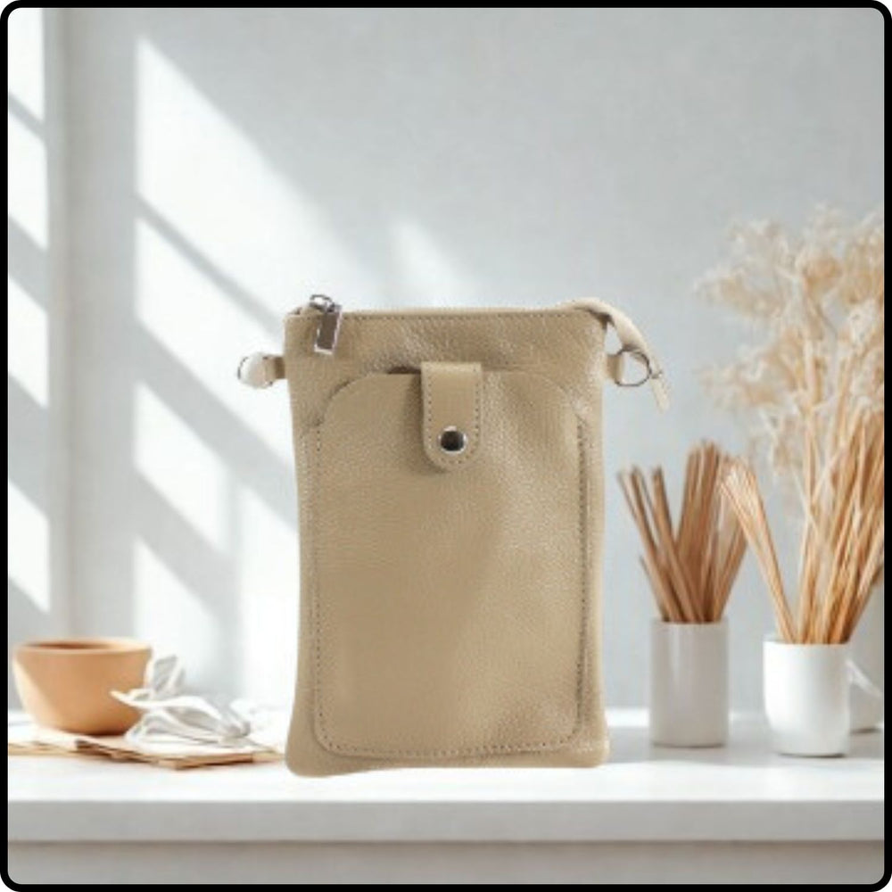 Pebbled Leather Mini Bag - VP9-BEIGE