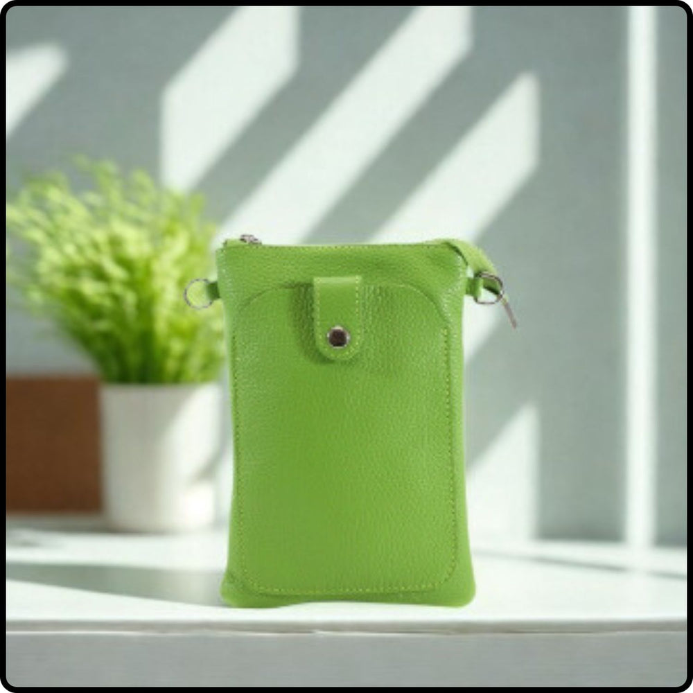 Pebbled Leather Mini Bag - VP9-GREEN