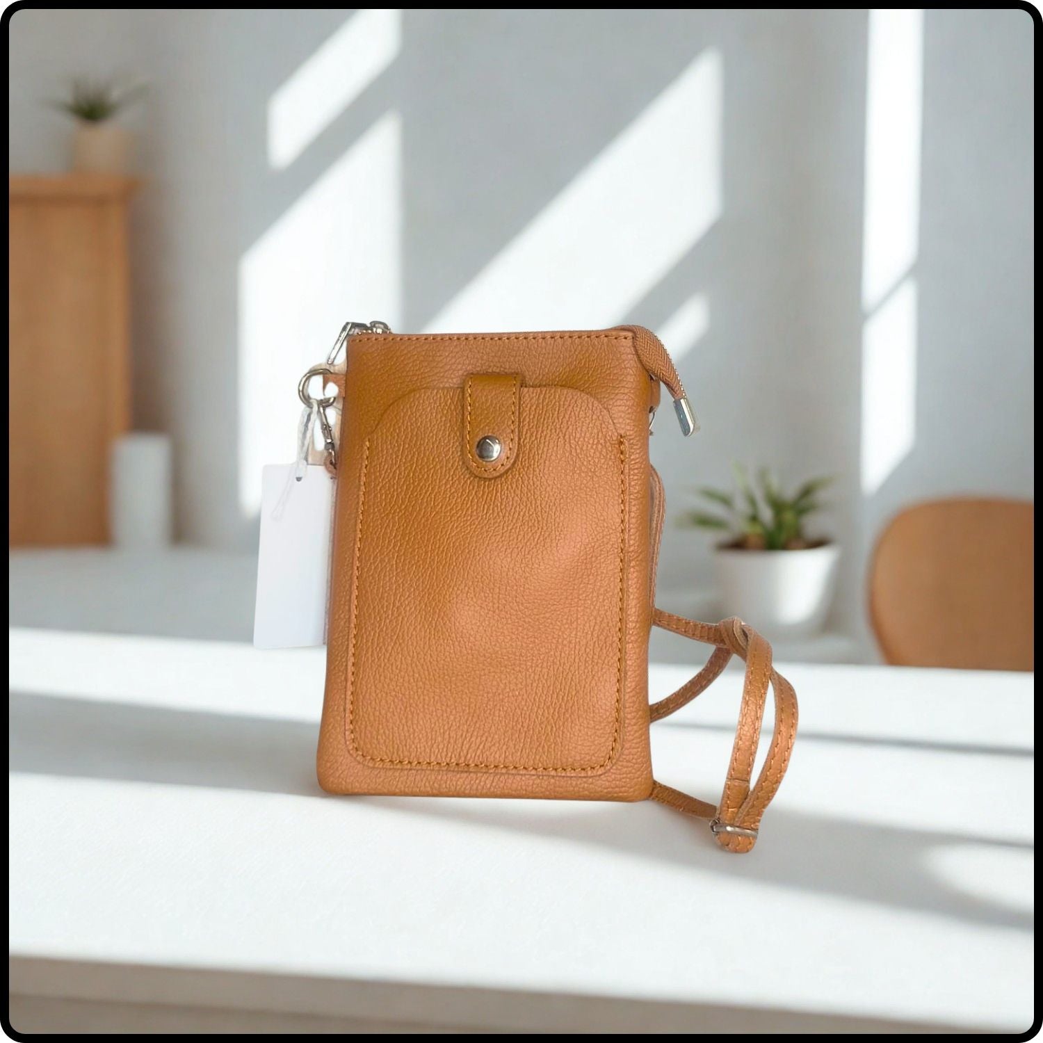 Pebbled Leather Mini Bag - VP9-BROWN