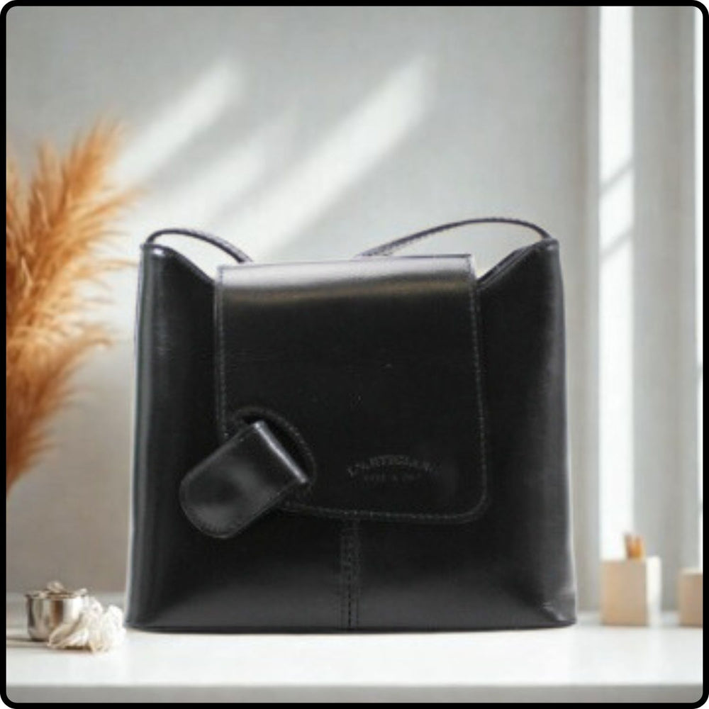 Leather Cross Body Messenger Bag - VPCB-BLACK