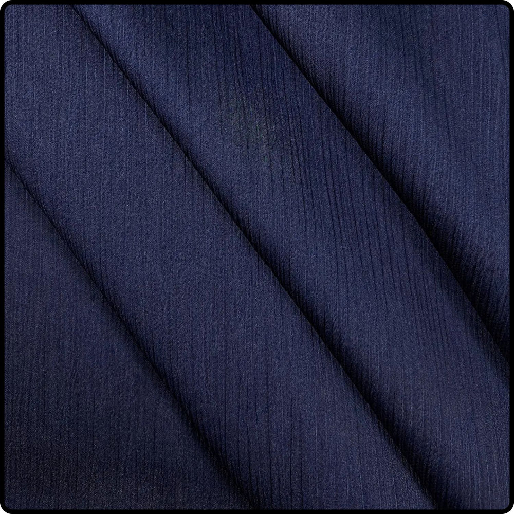 Ribbed Satin Scarf in Navy-RS/Navy