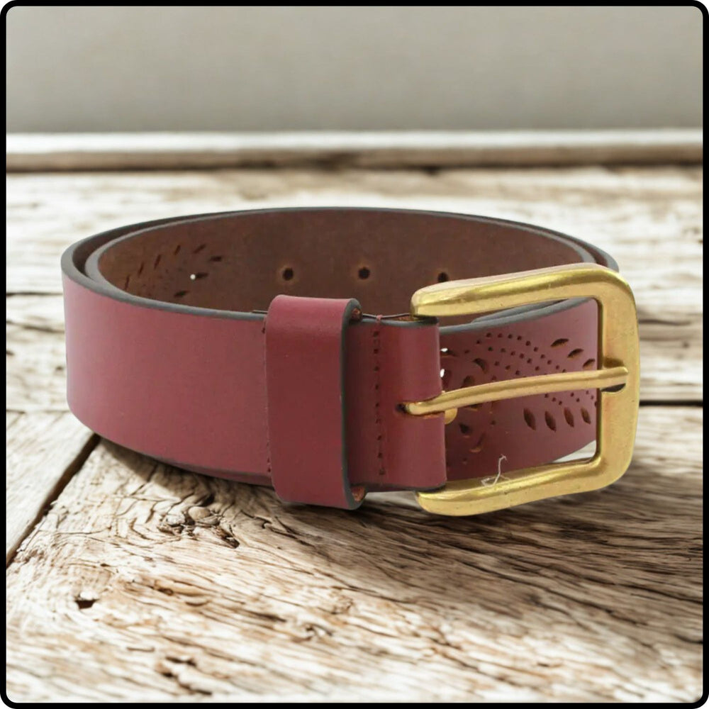 Clara Leather Belt - Clara-Burgundy16