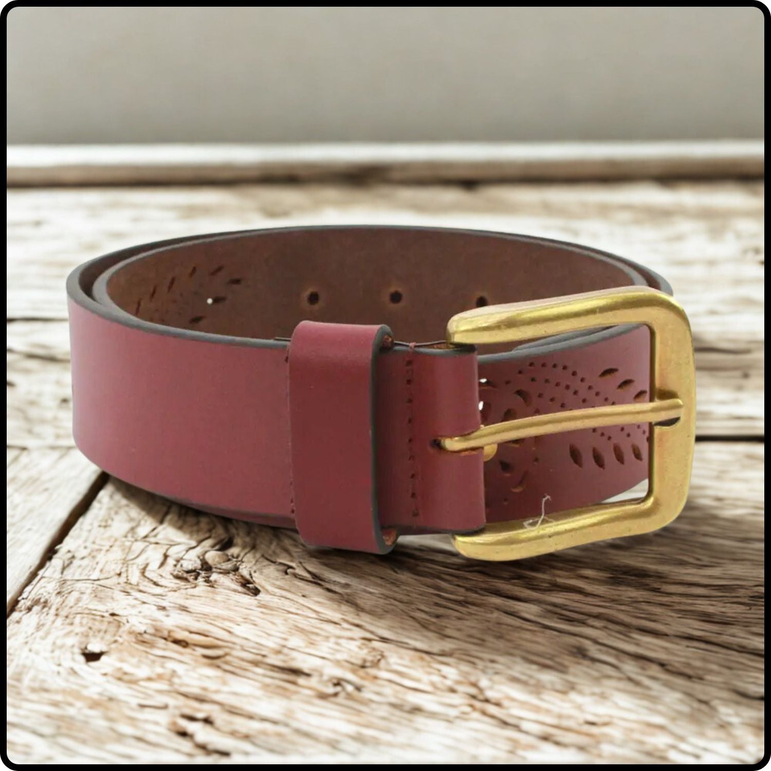 Clara Leather Belt - Clara-Burgundy18