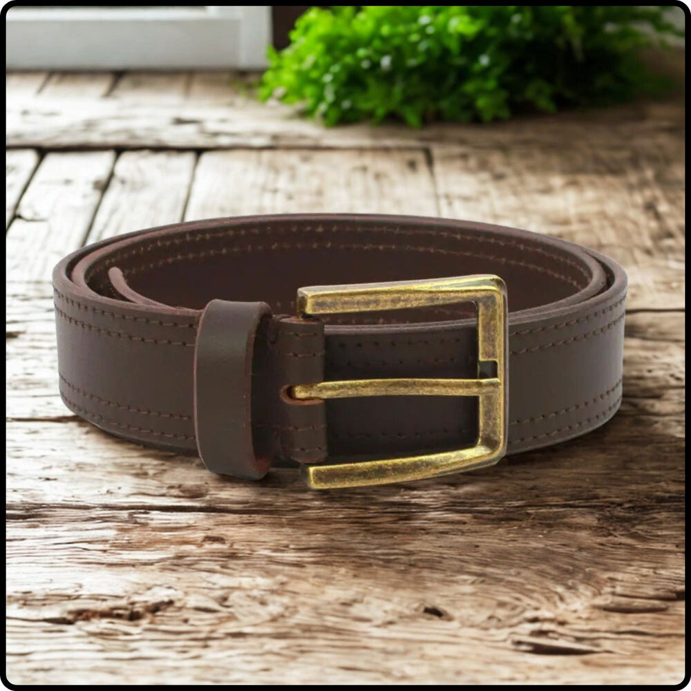Connor Brown Leather Belt- Con-BrownM