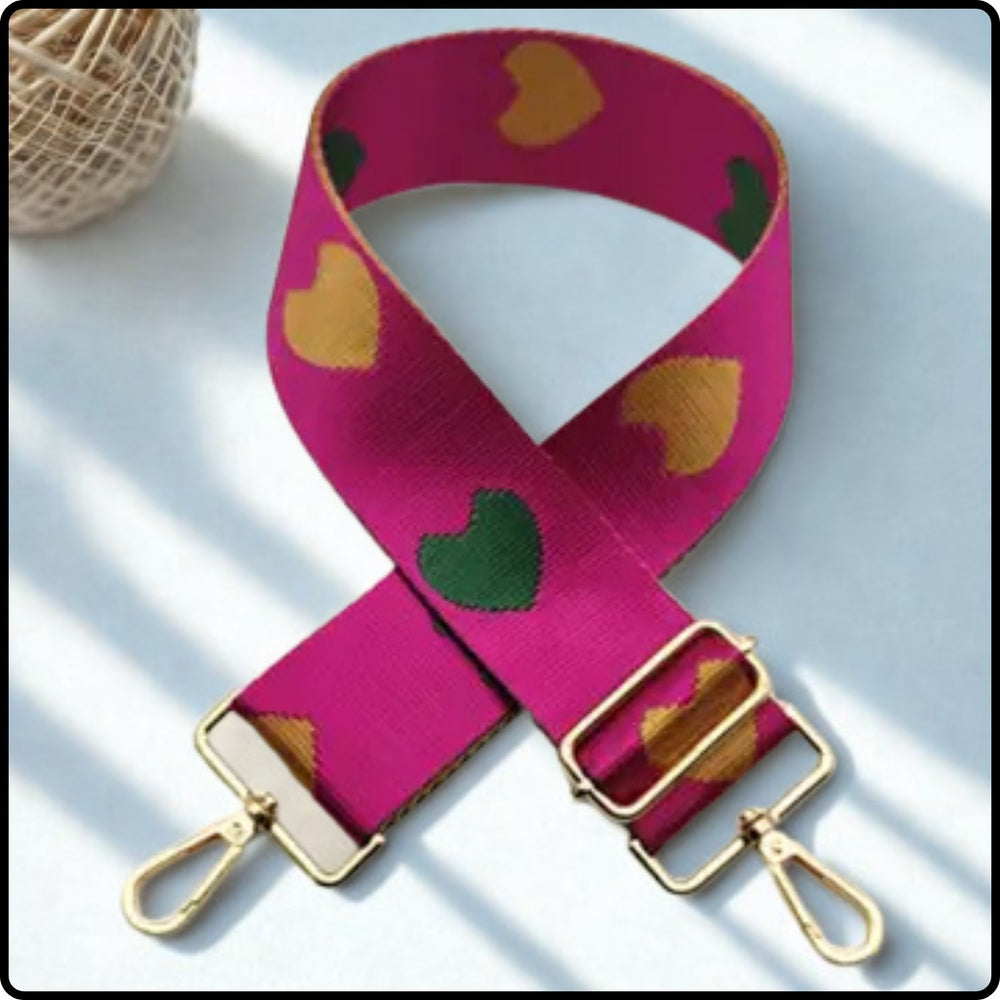 Canvas Bag Strap Heart 5CM - GBS-PINK HEART