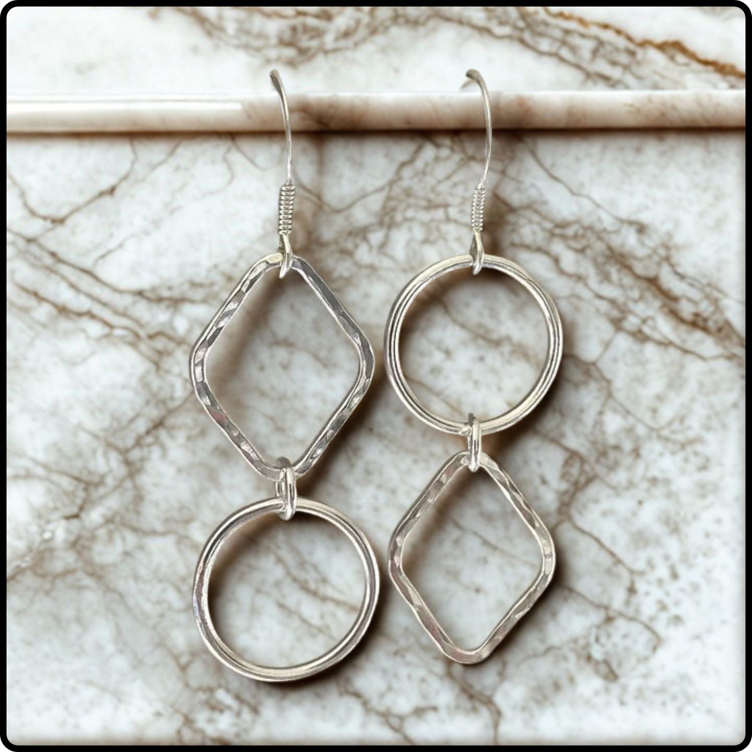 Sterling Silver Mismatched Asymmetrical Earrings-VER-MMS