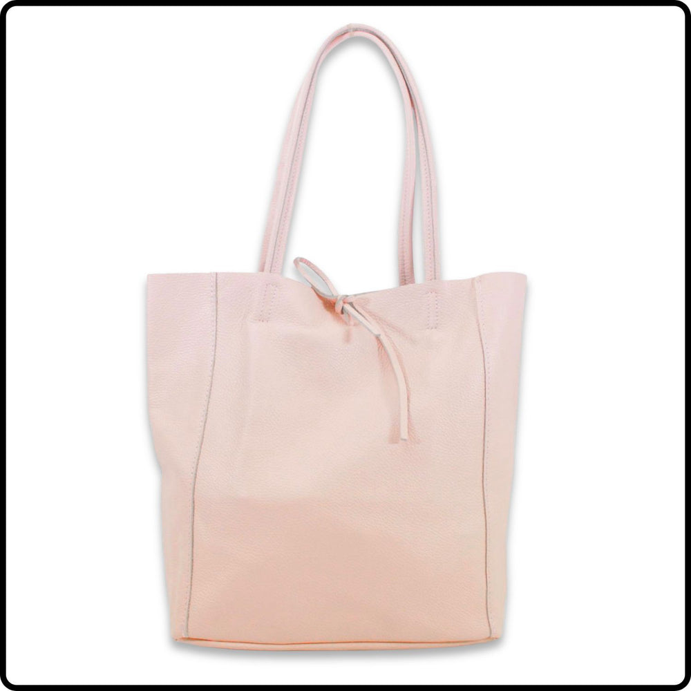 Pebbled Leather Tote Bag - VP8102-PINK
