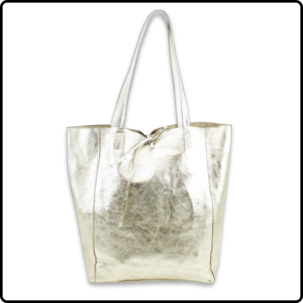 Pebbled Leather Tote Bag - PL215-GOLD
