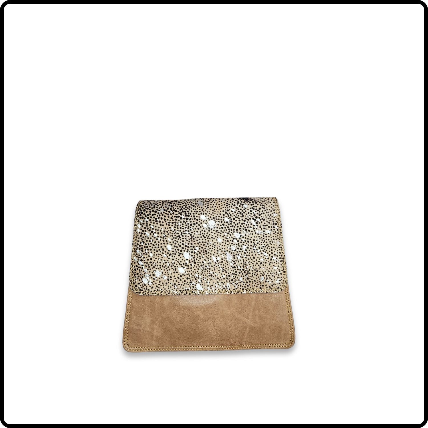 Handmade Recycled Leather Multicoloured Handbag-VYA-TAUPE