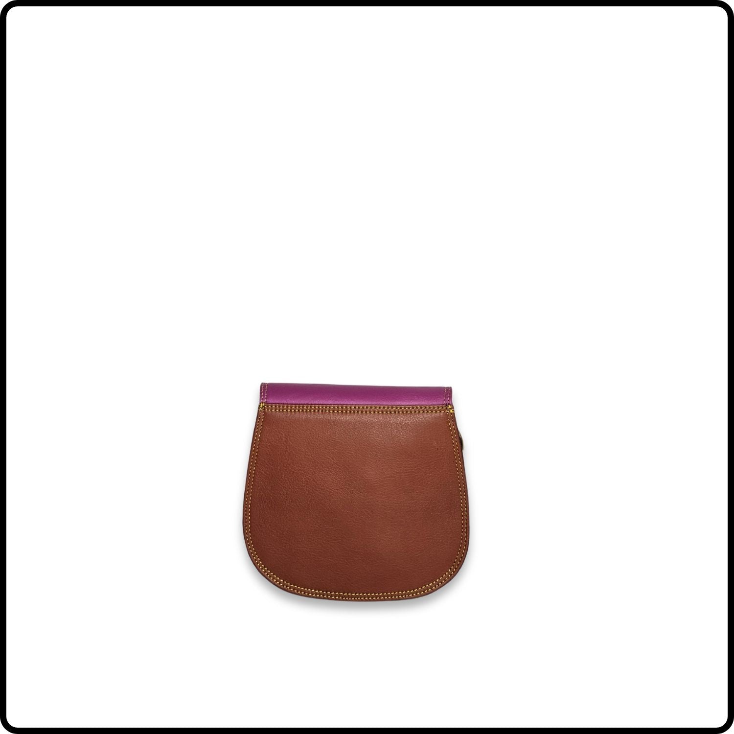 Handmade Recycled Leather Multicoloured Crossbody Saddle Bag-VSR-PINK