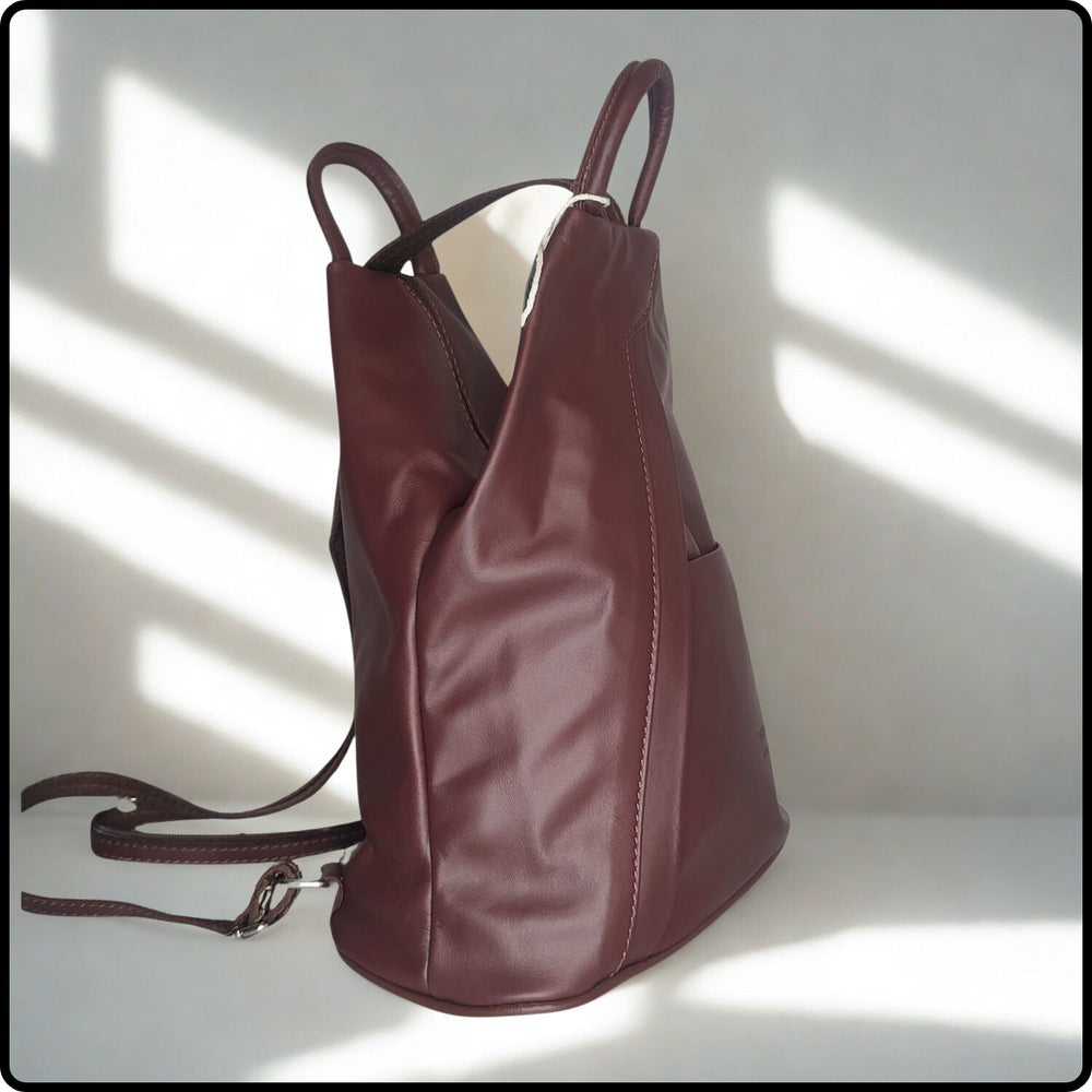 Large Soft Leather Backpack - VPR244-BROWN