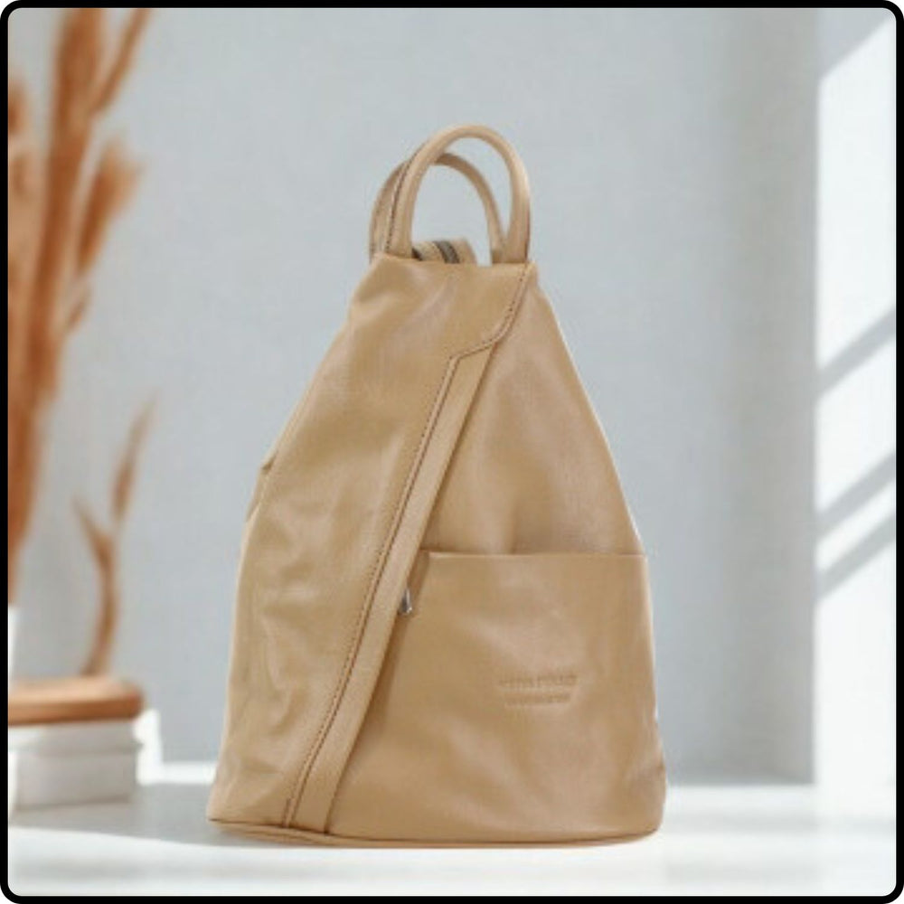 Large Soft Leather Backpack - VPR244-TAUPE