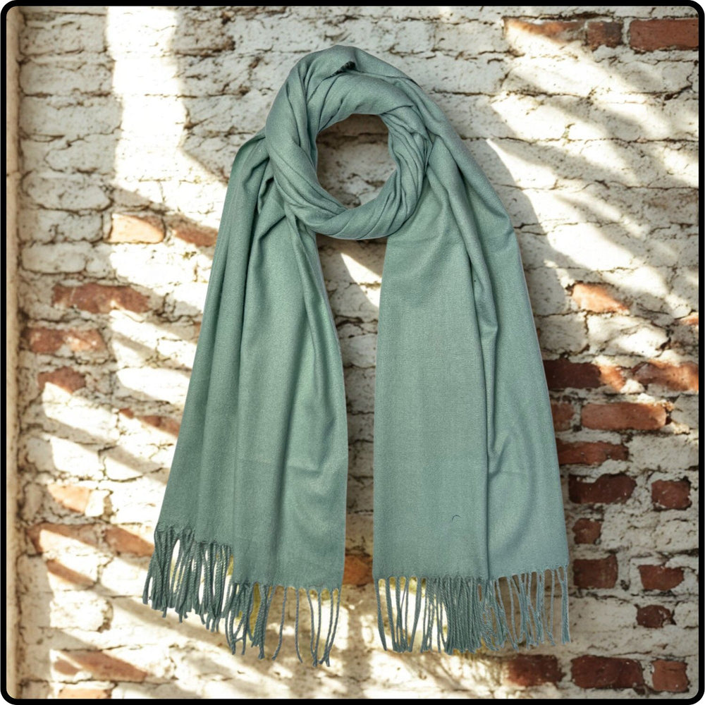 Plain wool blend scarf in duck egg-SPDE