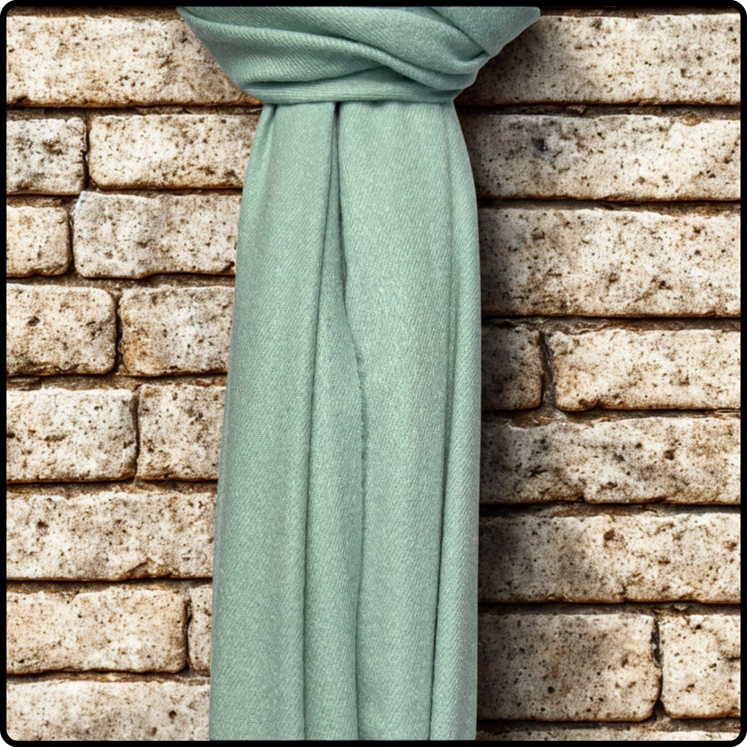 Plain wool blend scarf in duck egg-SPDE