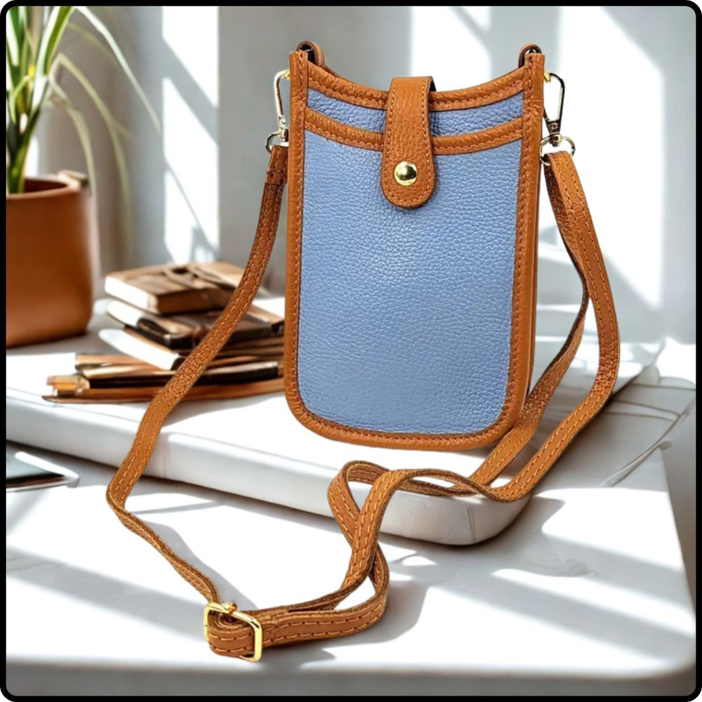 Two-Tone Cross-Body Bag-TT-BLUE