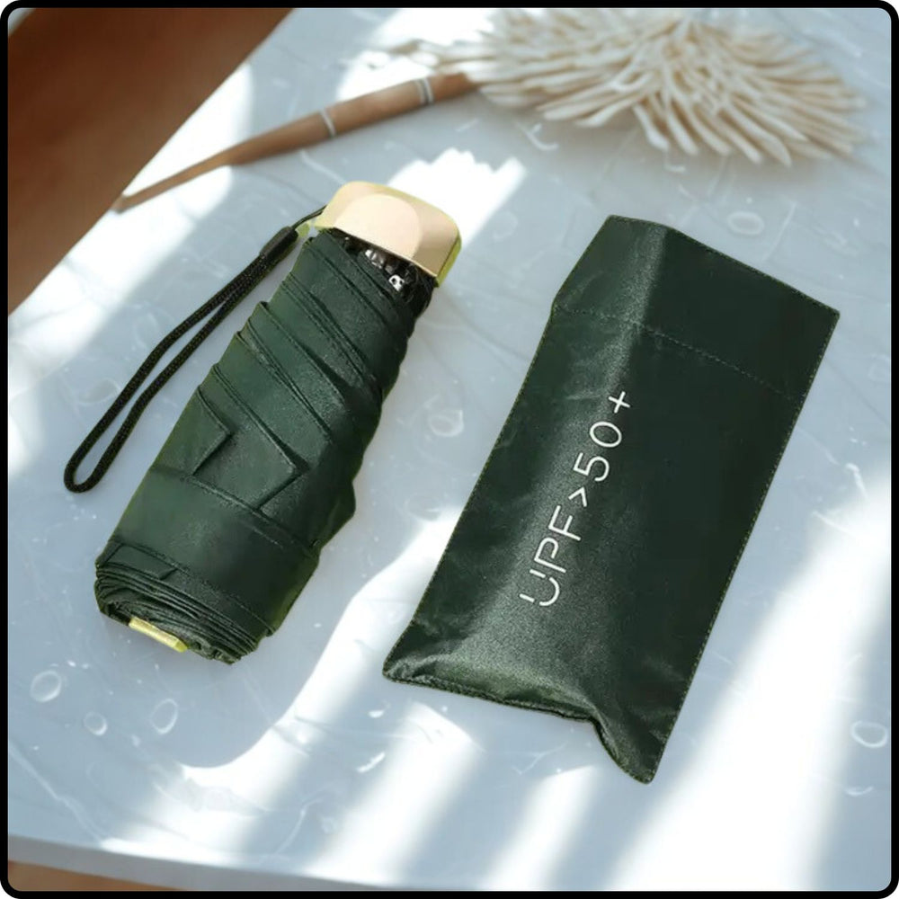 Mini UV Protected Pocket Size Umbrella/Emergency Umbrella-UVU-DARK GREEN
