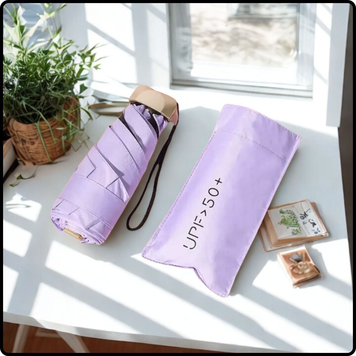 Mini UV Protected Pocket Size Umbrella/Emergency Umbrella-UVU-LAVENDER