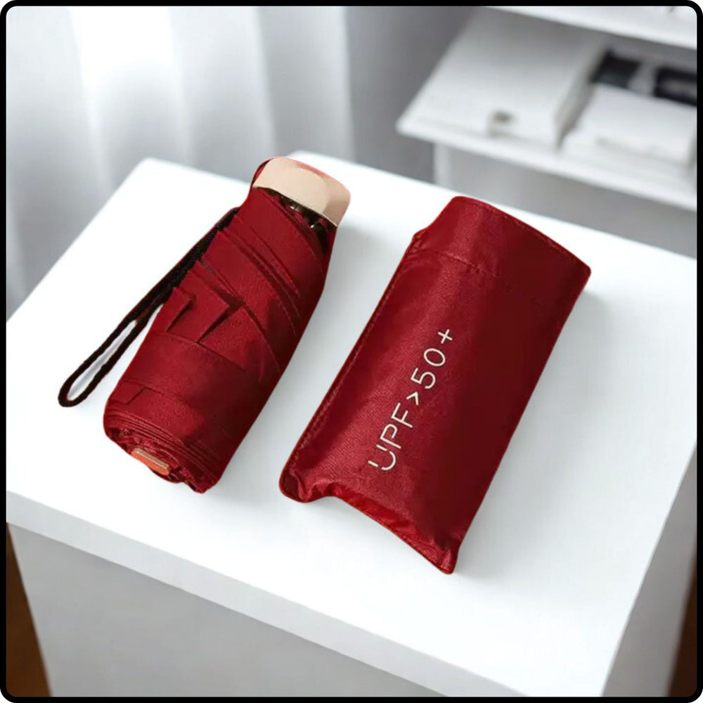 Mini UV Protected Pocket Size Umbrella/Emergency Umbrella-UVU-WINE