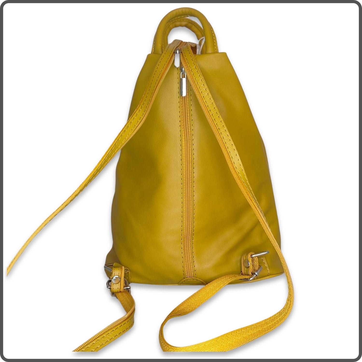 Large Soft Leather Backpack - VPR244-MUSTARD