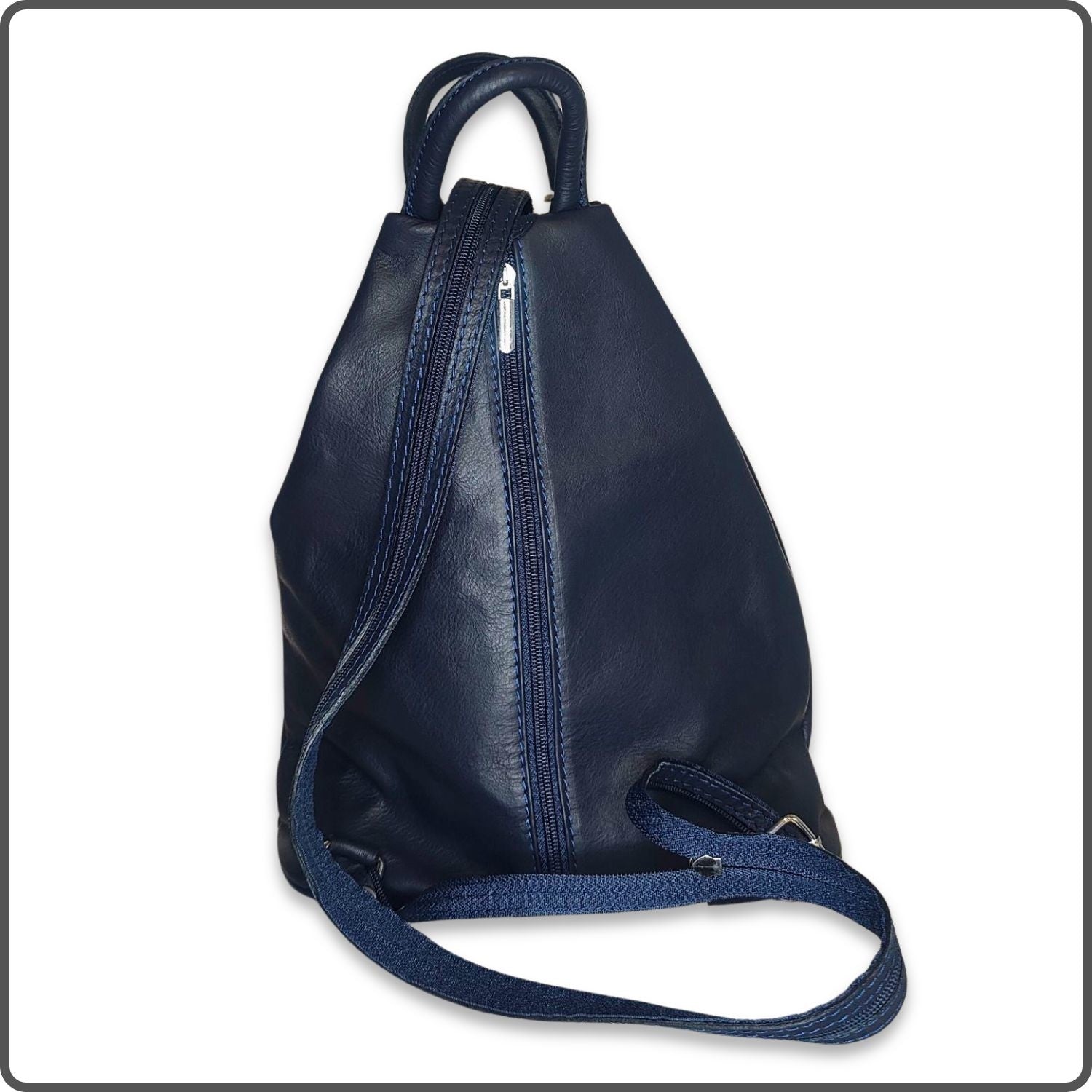 Large Soft Leather Backpack - VPR244-NAVY