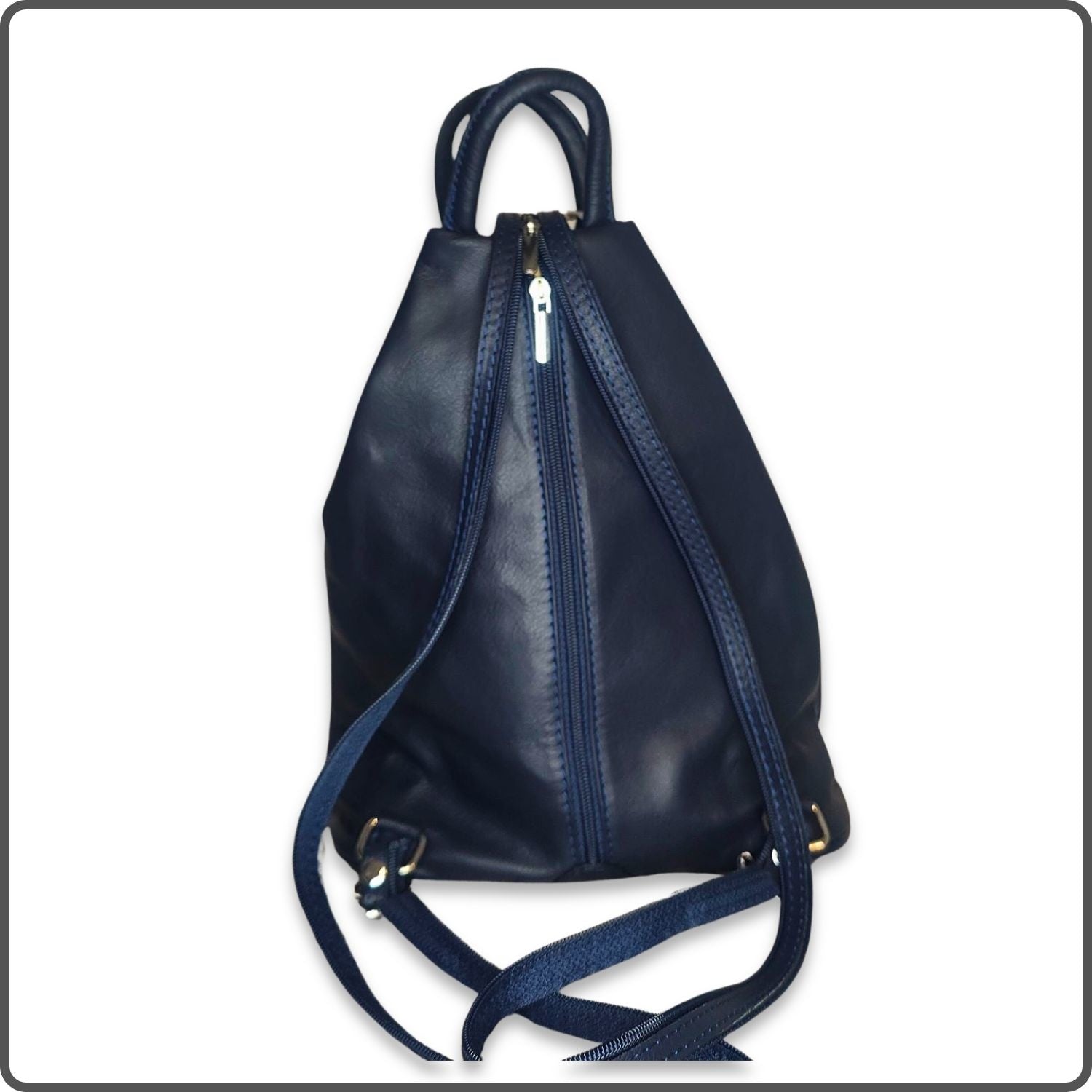 Large Soft Leather Backpack - VPR244-NAVY